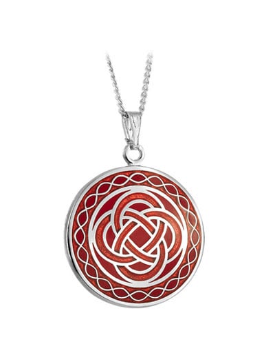 Book of Kells Red Celtic Knot Necklace