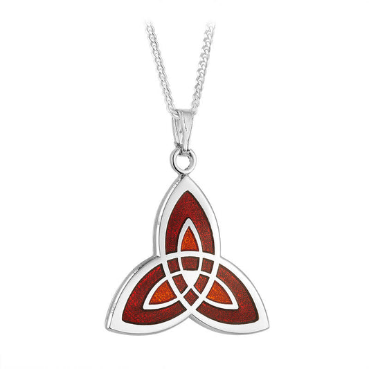 Book of Kells Red Trinity Knot Necklace
