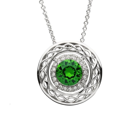 ShanOre Sterling Silver Green Crystal Celtic Necklace
