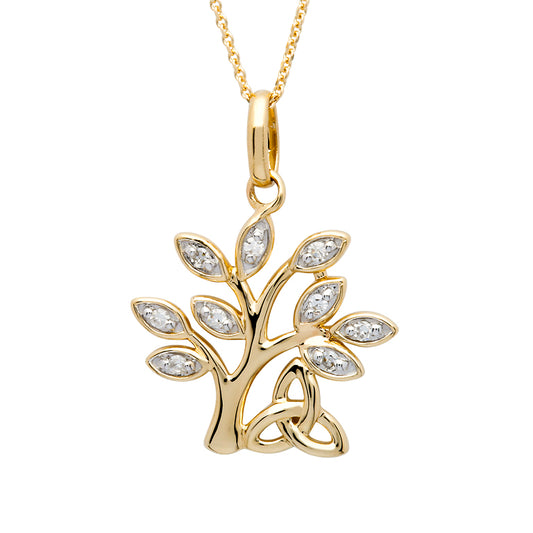Shanore 14K. Tree of Life Necklace with Diamonds