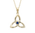 14K. Yellow Gold Trinity Knot with Set Sapphire