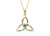 14K. Gold Emerald Set Trinity Knot Necklace