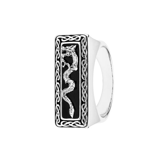 ShanOre Sterling Silver Gents Onyx Dragon Band