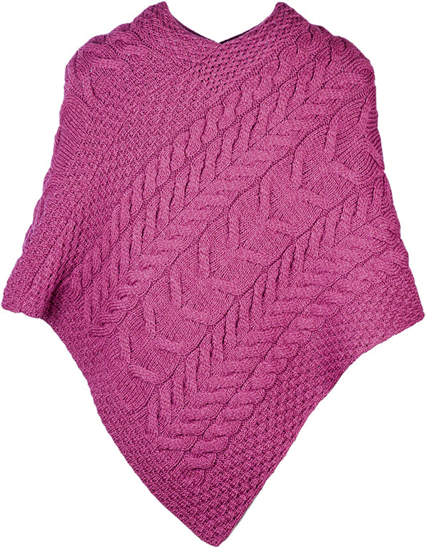 Aran Woollen Mills Ladies Cable Knit Poncho