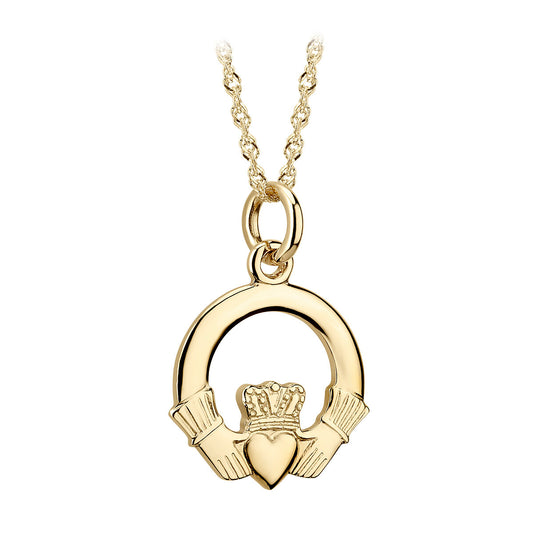 Solvar 14k Gold Small Claddagh Necklace