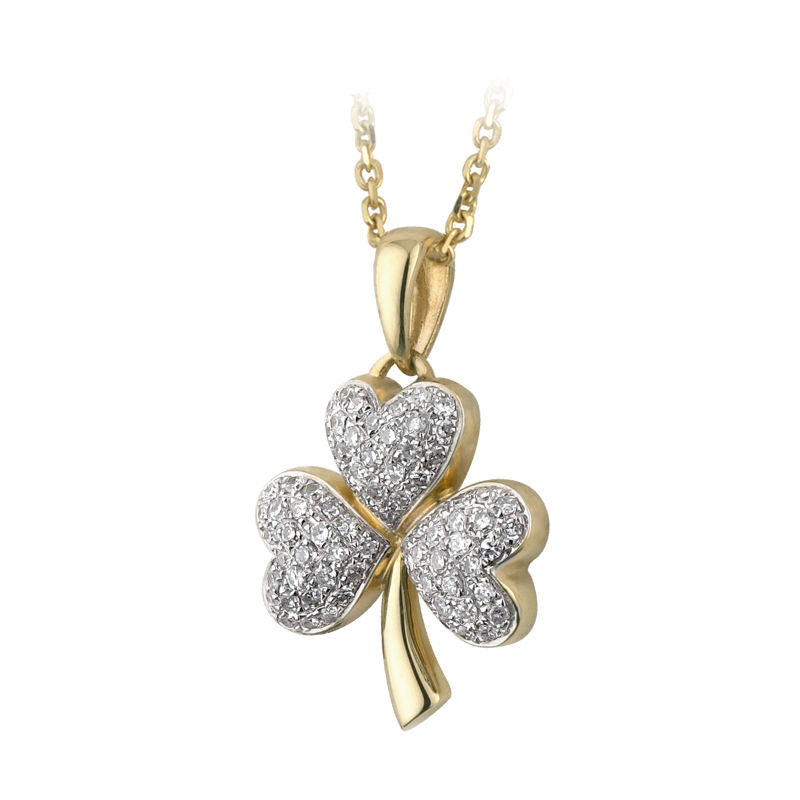 Shamrock Pendant in 14K Gold