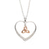 Copy of ShanOre Silver Rose Gold Plated Trinity Knot Heart Necklace
