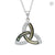 ShanOre SS CZ Abalone Trinity Knot Necklace