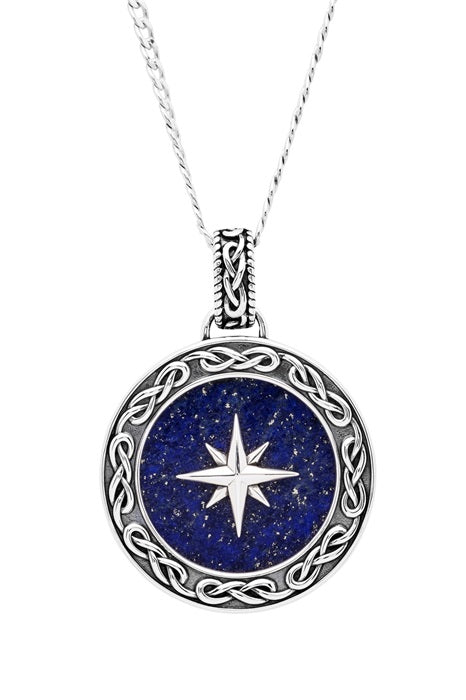 ShanOre Sterling Silver Gents Lapis Star Pendant
