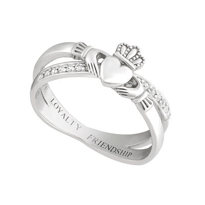 Sterling Silver Claddagh Kiss Ring