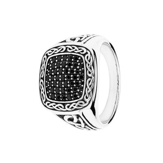 ShanOre Sterling Silver Gents Black Spinel Ring