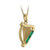 Gold Plated Harp Pendant with Green Crystal