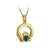 Gold Plated Claddagh Pendant with Green Crystal Heart