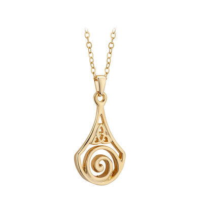Gold Plated Celtic Swirl Trinity Knot Necklace