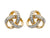 Shanore 14K. Gold and Diamond Rounded Trinity Knot Earrings