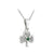 Solvar 14K. White Gold Diamond & Emerald Shamrock Pendant
