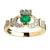 ShanOre 14k Ladies Claddagh Ring With Emerald and Diamond