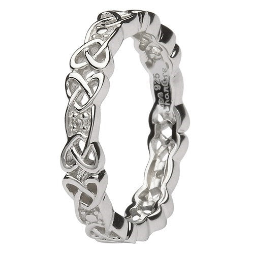 ShanOre Sterling Silver Diamond Celtic Knot Band