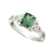 Solvar Sterling Silver Green Crystal Trinity Knot Ring S21040