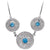 Boru Celtic Warrior Triple Disc Blue CZ Necklace