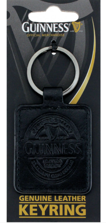 Guinness Black Leather Keychain