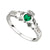 Solvar Ladies Sterling Silver & CZ Emerald Claddagh Ring S2594