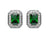 Fado Sheelin Sterling Silver and Green CZ Earrings