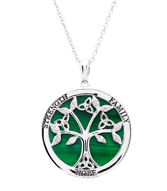 ShanOre CZ & Malachite Tree of Life