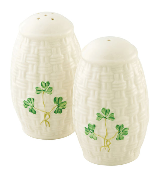 Belleek Shamrock Salt & Pepper