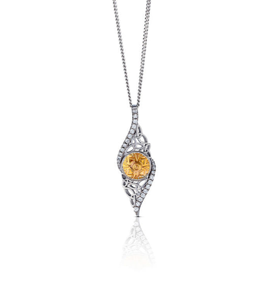 Boru Sterling Silver Solstice Twisted Trinity Necklace with 18k Gold Bead