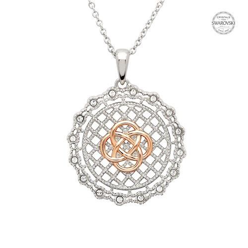 ShanOre SS Swarovski® Celtic Irish Lace Rose Gold Necklace